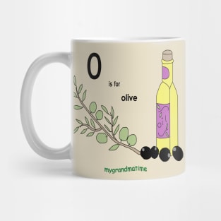 o is for olive oil Mug